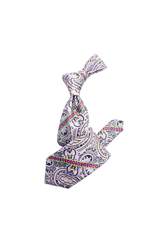 Krazy Paisley E3 | Lavender Tan & Blk | Tie & Pocket Sqaure