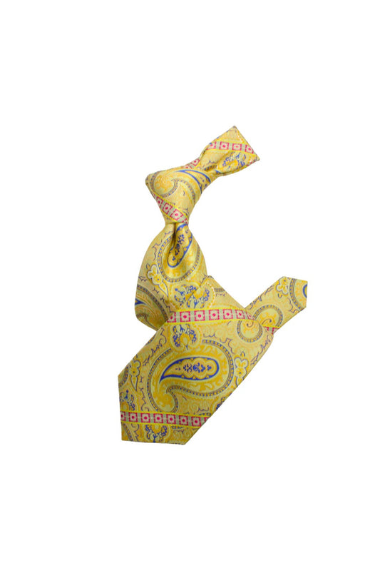 Krazy Paisley E5 | Yellow & Blue | Tie & Pocket Sqaure