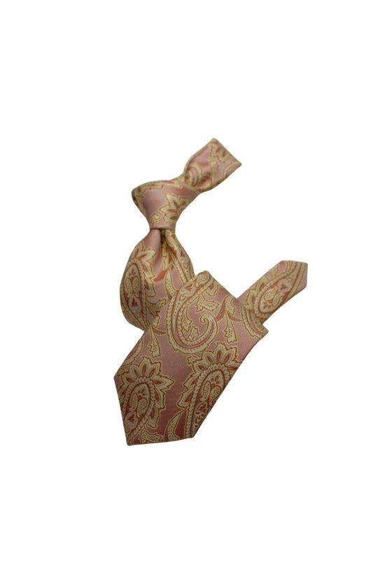 Krazy Paisley i7 | Cream & Tan | Tie & Pocket Sqaure
