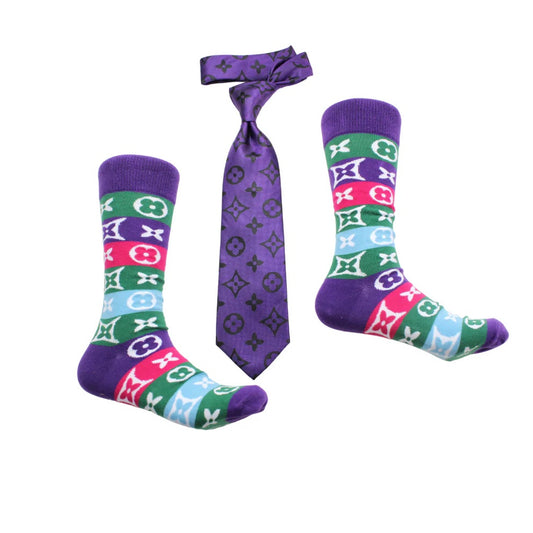 LV B6 & LV Stripe 1 | Tie & Sock Combo