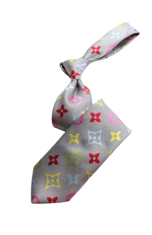 LV Multicolor 4 | Silver | Tie & Pocket Square