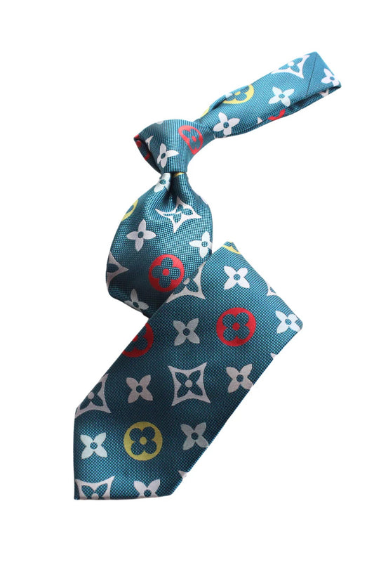 LV Multicolor 1 | Turquoise | Tie & Pocket Square
