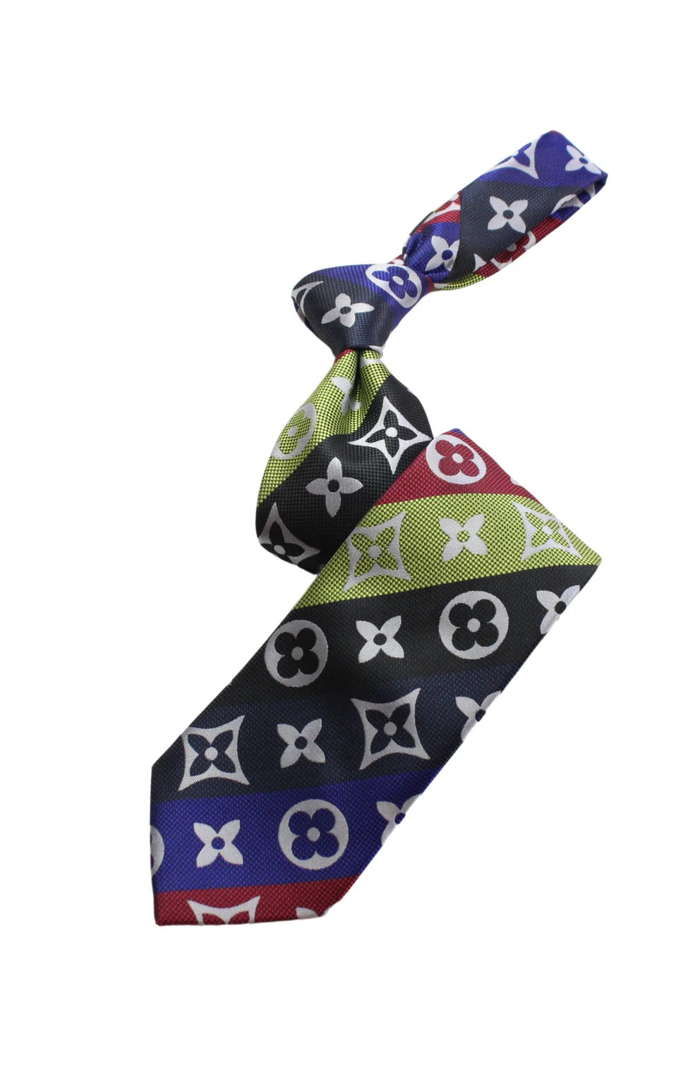 LV Stripe A6 | Black/Red/Navy/Lime | Tie & Pocket Square