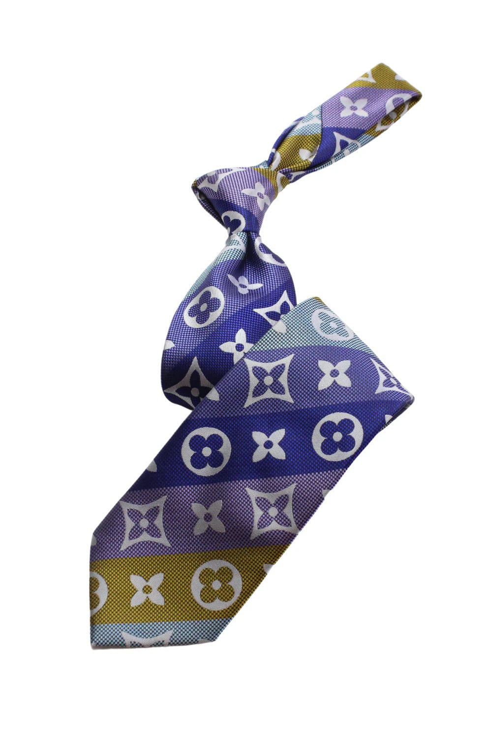 LV Stripe A10 | Purple/Gold/Teal/Royal | Tie & Pocket Square