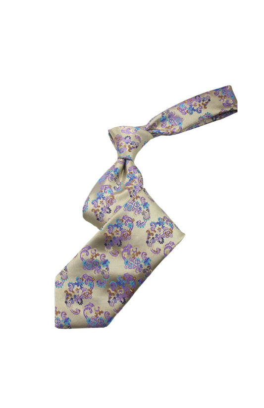 Miracle Garden 10 | Multi Color Taupe Paisley | Tie & Pocket Square