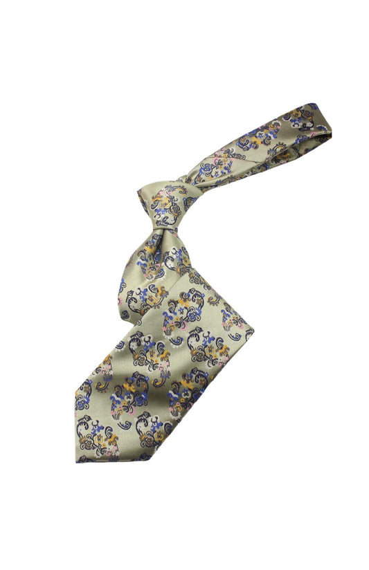 Miracle Garden 3 | Multi Color Gold Paisley | Tie & Pocket Square