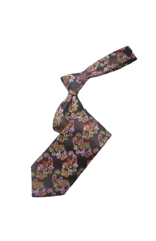 Miracle Garden 5 | Multi Color Brown Paisley | Tie & Pocket Square