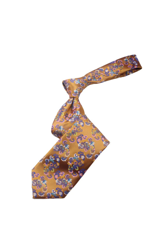Miracle Garden 9 | Multi Color Burnt Orange Paisley | Tie & Pocket Square