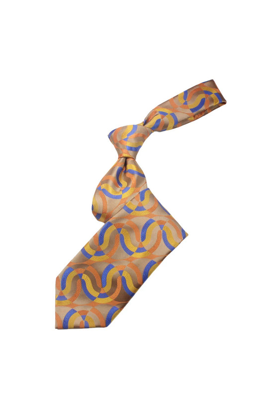 Mosque 10 | Multi Color Tan Geometric | Tie & Pocket Square