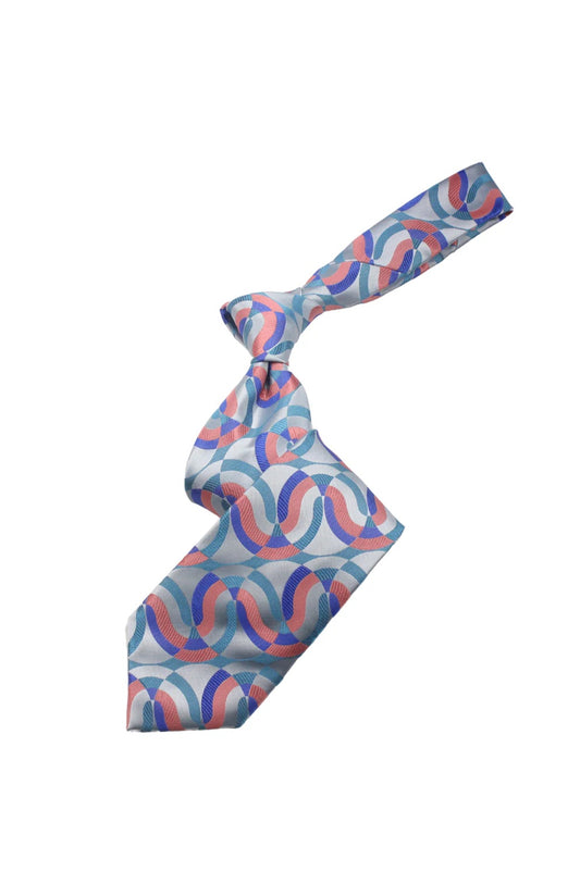 Mosque 4 | Multi Color Aqua Geometric | Tie & Pocket Square