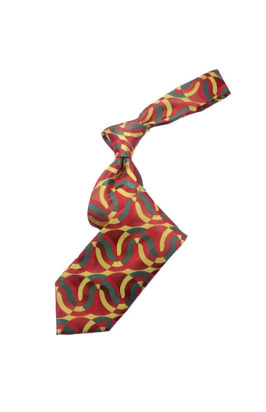 Mosque 8 | Multi Color Red Geometric | Tie & Pocket Square