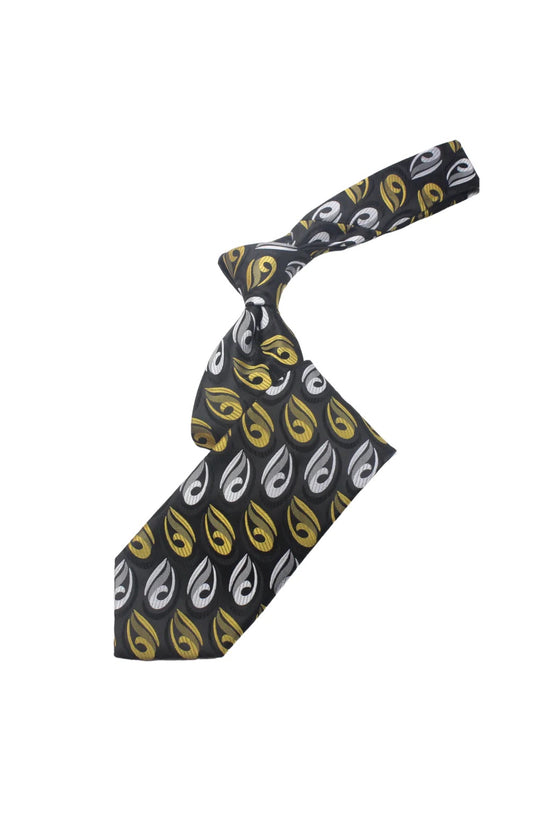 Qatar 2 | Black & Yellow Floral | Tie & Pocket Square
