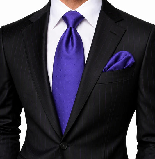 Pindot Solid A9 | Purple Solid Dot | Tie & Pocket Square