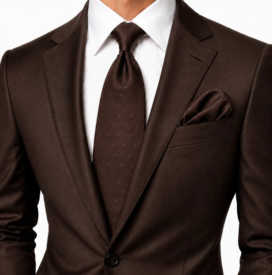 Pindot Solid B10 | Chocolate Solid Dot | Tie & Pocket Square