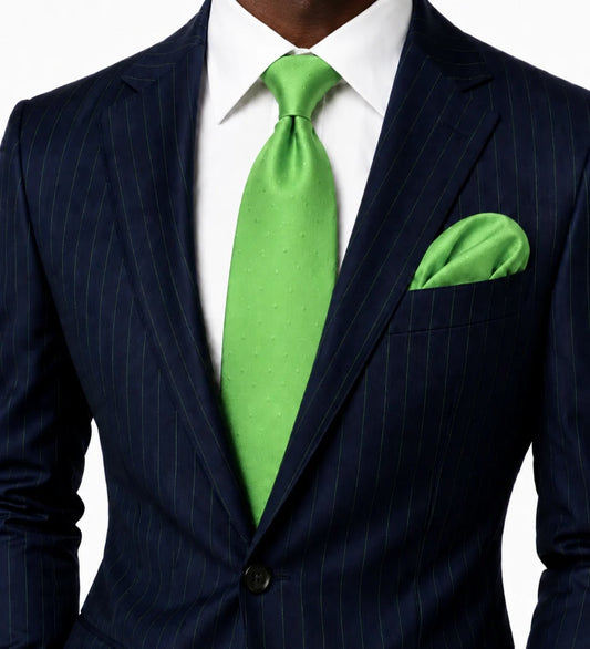 Pindot Solid B2 | Lime Green Solid Dot | Tie & Pocket Square