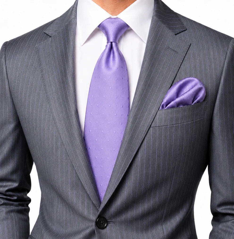 Pindot Solid B4 | Lavender Solid Dot | Tie & Pocket Square
