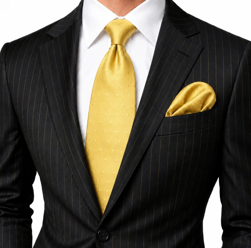 Pindot Solid B6 | Gold Solid Dot | Tie & Pocket Square