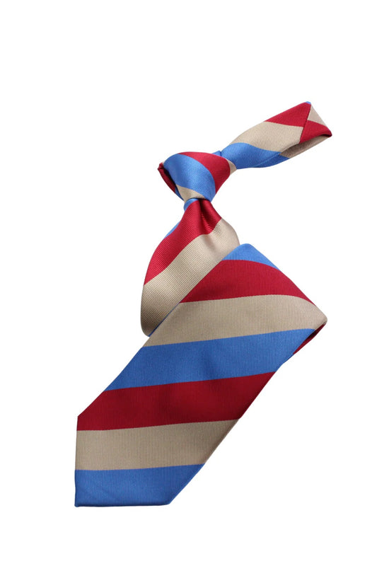 Saudi Stripe A2 | Beige/Blue/Red | Tie & Pocket Square