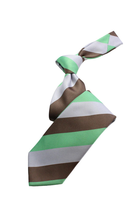 Saudi Stripe A3 | Brown/Green/Grey | Tie & Pocket Square