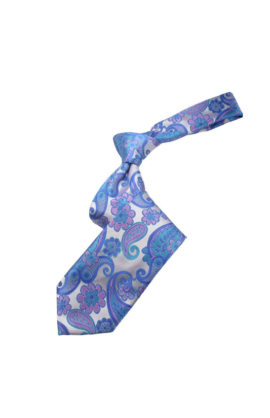 Sharjah 6 | Silver Royal & Lavender Paisley | Tie & Pocket Square