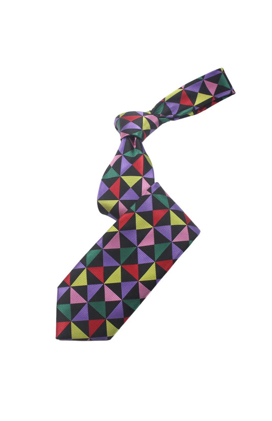 The Frame 1 | Multi Color Black Geometric | Tie & Pocket Square