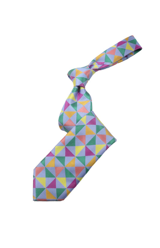The Frame 2 | Multi Color Sky Blue Geometric | Tie & Pocket Square