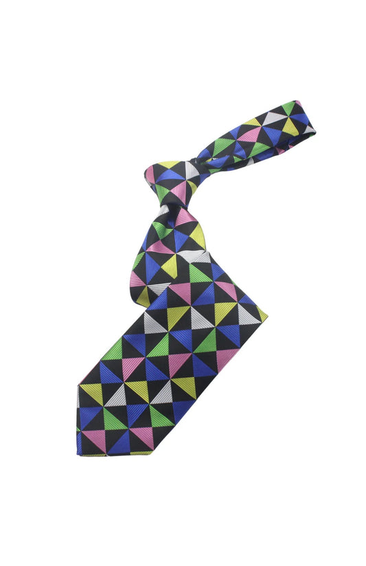 The Frame 4 | Multi Color Black Geometric | Tie & Pocket Square