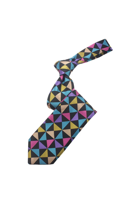 The Frame 7 | Multi Color Blk Geometric | Tie & Pocket Square