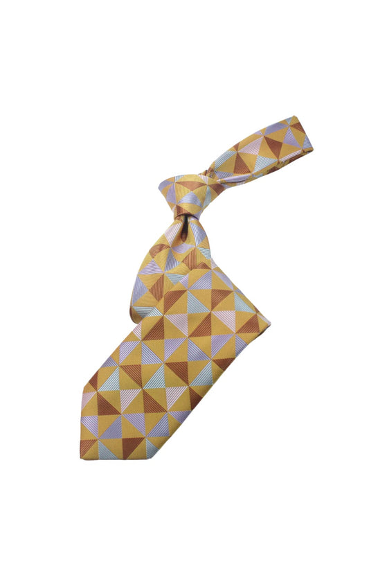 The Frame 8 | Multi Color Tan Geometric | Tie & Pocket Square