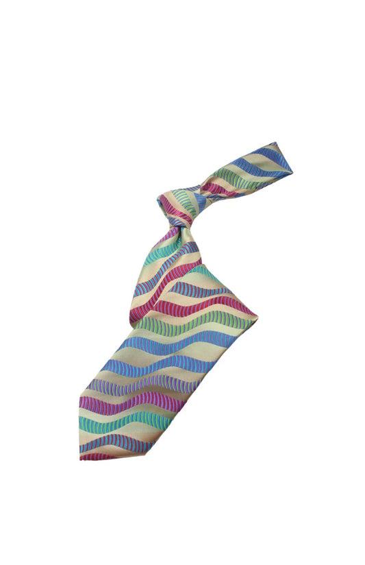 The Palm 2 | Multi Color Champagne Geometric | Tie & Pocket Square