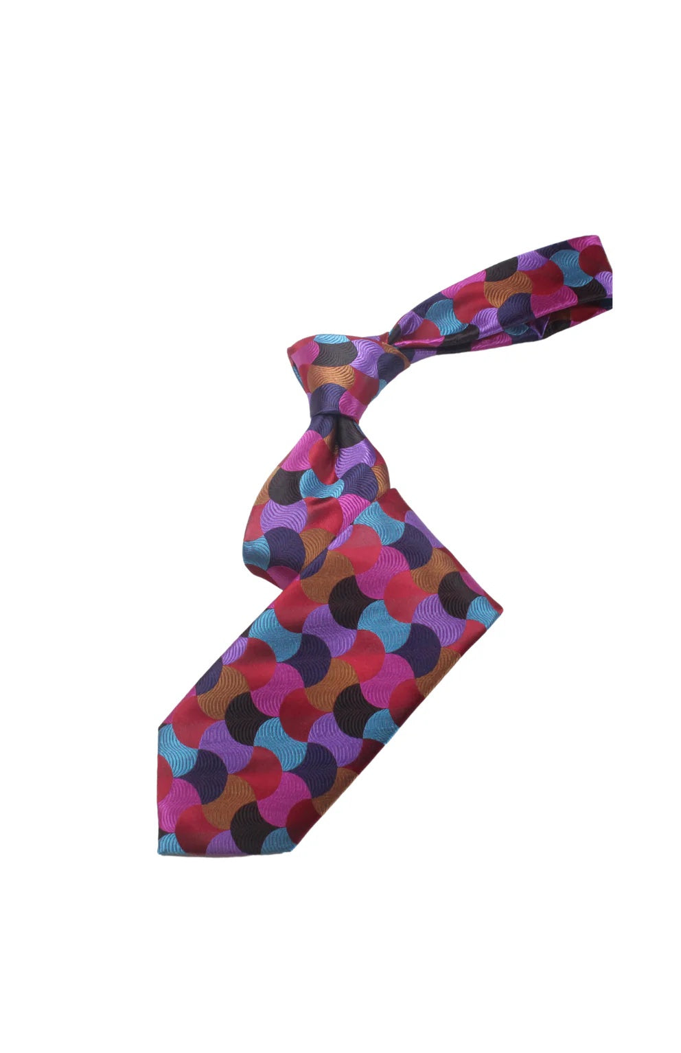 U.A.E 10 | Multi Color Red Geometric | Tie & Pocket Square