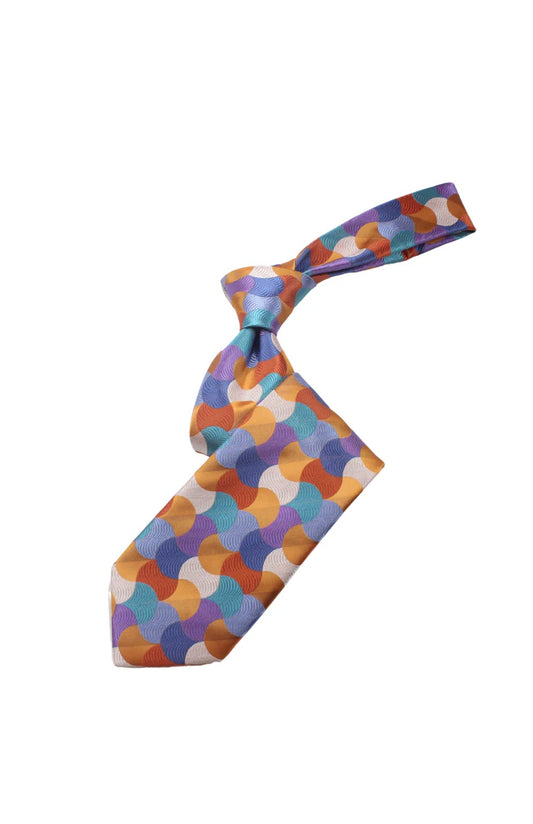 U.A.E 8 | Multi Color Burnt Orange Geometric | Tie & Pocket Square